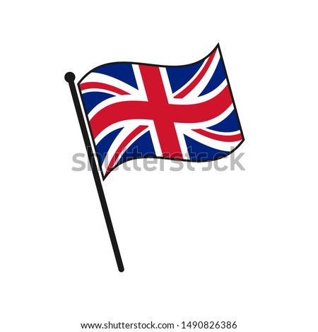 Simple flag United Kingdom icon isolated on white background
