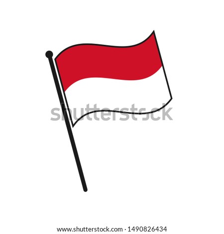 Simple flag Monaco icon isolated on white background