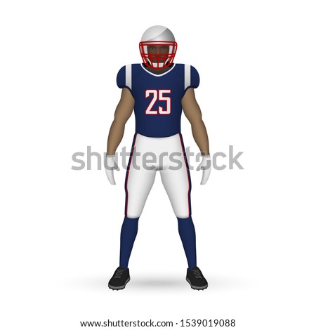 3D realistic American football player, Team Kit template design New England Patriots