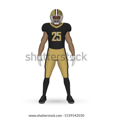 3D realistic American football player, Team Kit template design New Orleans Saints