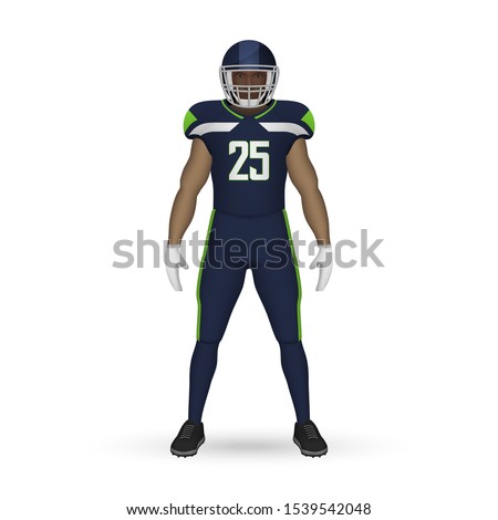 3D realistic American football player, Team Kit template design Seattle Seahawks