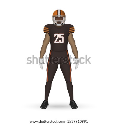 3D realistic American football player, Team Kit template design Cleveland Browns