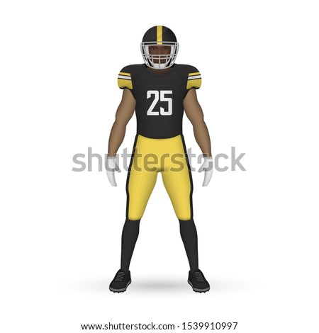 3D realistic American football player, Team Kit template design Pittsburgh Steelers