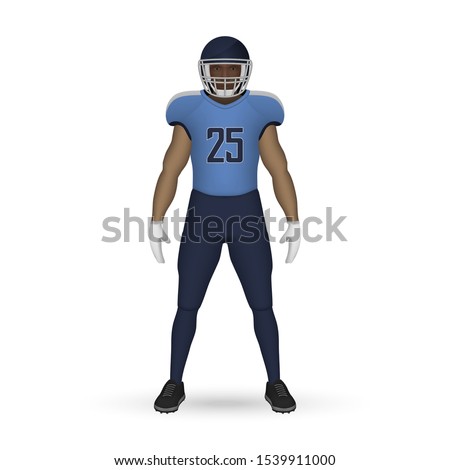 3D realistic American football player, Team Kit template design Tennessee Titans