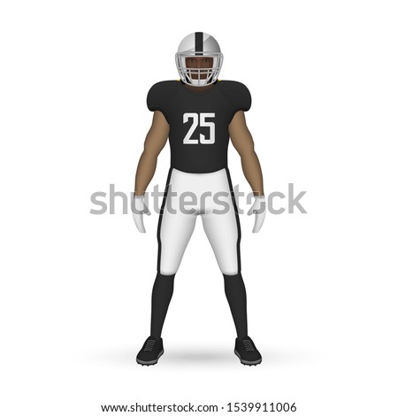 3D realistic American football player, Team Kit template design Oakland Raiders