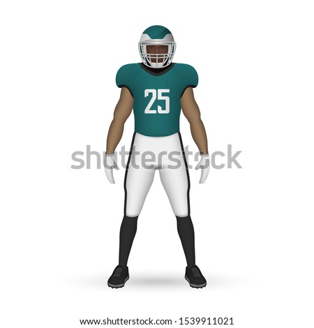 3D realistic American football player, Team Kit template design Philadelphia Eagles