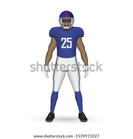 3D realistic American football player, Team Kit template design New York Giants