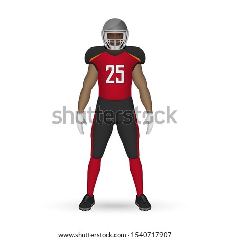 3D realistic American football player, Team Kit template design Tampa Bay Buccaneers
