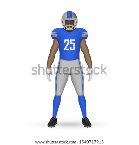 3D realistic American football player, Team Kit template design Detroit Lions
