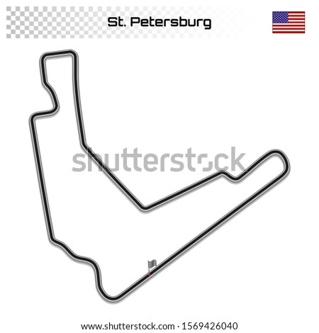 St. Petersburg circuit for motorsport and autosport. Firestone grand prix race track. 