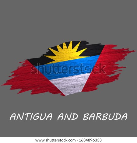 Grunge styled flag of Antigua and Barbuda. Brush stroke background