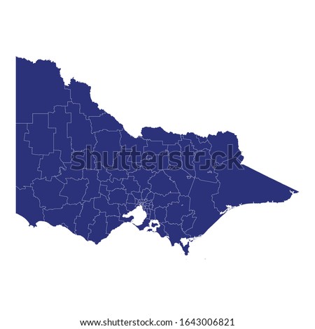 High Quality map of Victoria is a state of Australia, with borders of the Local government areas