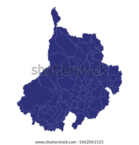 High Quality map of Santander is a Department of Colombia with borders of the Municipalities