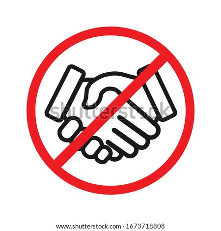 No handshake vector icon. Stop contact