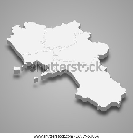 3d map of Campania is a region of Italy Foto d'archivio © 