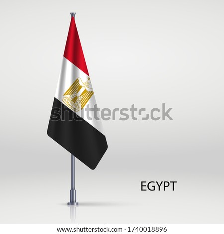 Egypt hanging flag on flagpole