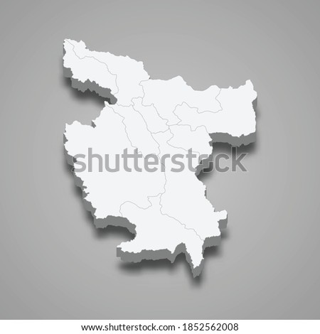 3d isometric map of San Martin is a region of Peru, vector illustration
