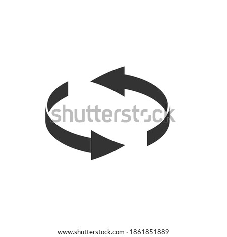 Spin rotate arrow vector icon. Reload round symbol