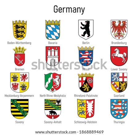 Coat of arms of the states of Germany, All German regions emblem collection