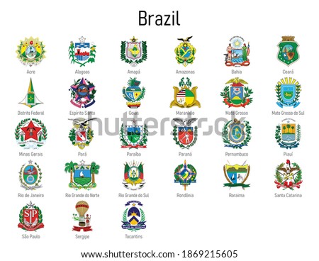 Coat of arms of the states of Brazil, All Brazilian regions emblem collection