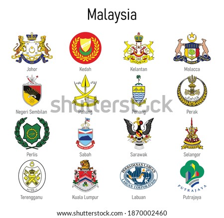 Coat of arms of the state of Malaysia, All Malaysian regions emblem collection