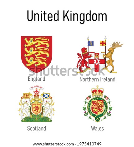 Coat of arms of the provinces of United Kingdom, All Britain regions emblem collection