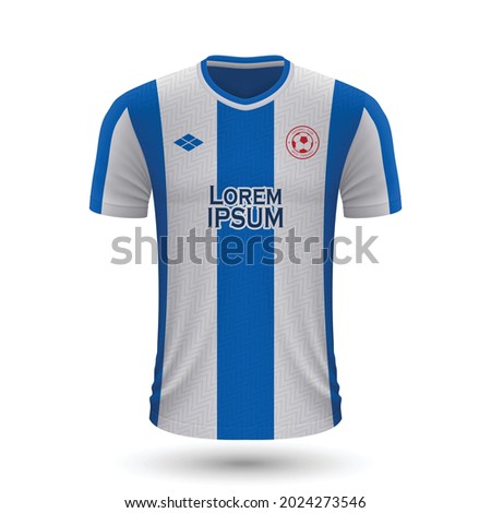 Realistic soccer shirt Espanyol 2022, jersey template for football kit. Vector illustration 