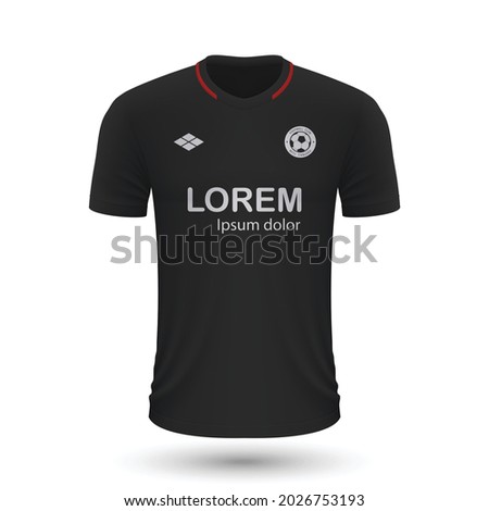 Realistic soccer shirt Eintracht Frankfurt 2022, jersey template for football kit. Vector illustration 