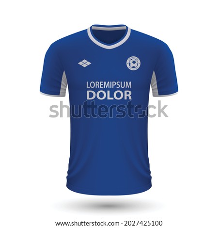 Realistic soccer shirt Empoli 2022, jersey template for football kit. Vector illustration 