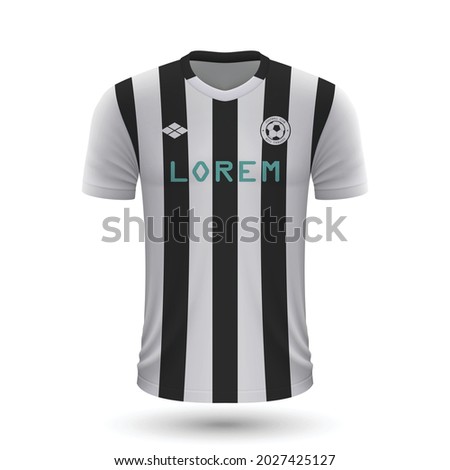 Realistic soccer shirt Udinese 2022, jersey template for football kit. Vector illustration 