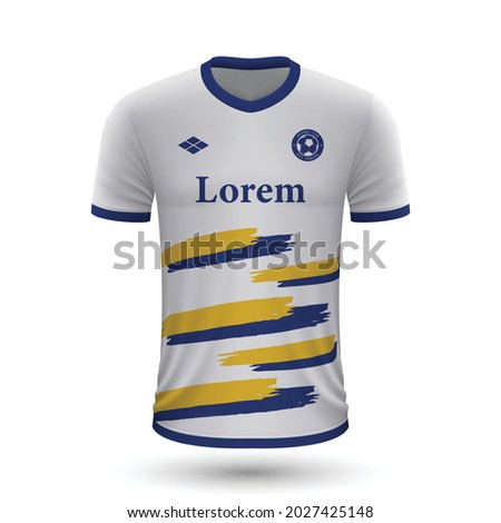 Realistic soccer shirt Hellas Verona 2022, jersey template for football kit. Vector illustration 
