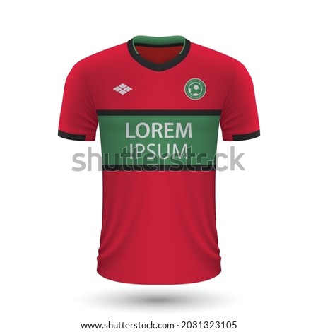 Realistic soccer shirt NEC Nijmegen 2022, jersey template for football kit. Vector illustration 