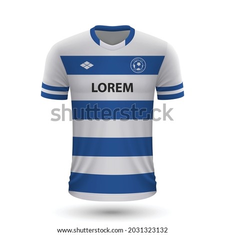 Realistic soccer shirt Zwolle 2022, jersey template for football kit. Vector illustration 