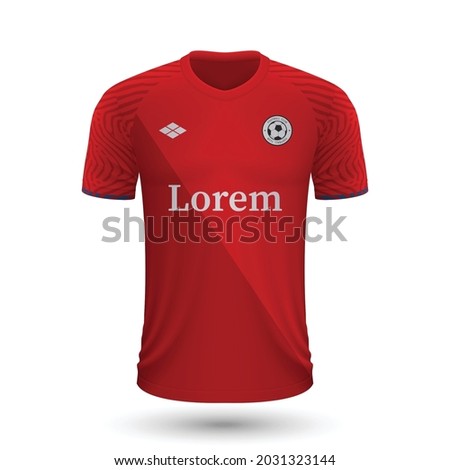 Realistic soccer shirt Utrecht 2022, jersey template for football kit. Vector illustration 