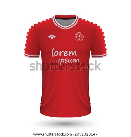 Realistic soccer shirt Twente 2022, jersey template for football kit. Vector illustration 
