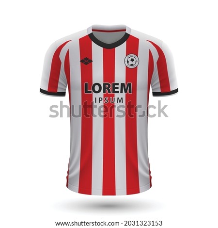 Realistic soccer shirt Sparta Rotterdam 2022, jersey template for football kit. Vector illustration 