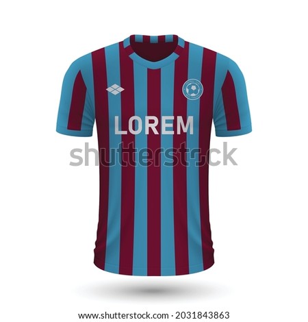 Realistic soccer shirt Trabzonspor 2022, jersey template for football kit. Vector illustration 