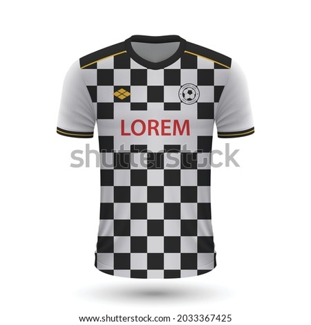 Realistic soccer shirt Boavista 2022, jersey template for football kit. Vector illustration 