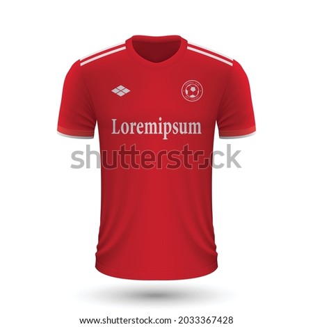 Realistic soccer shirt Benfica 2022, jersey template for football kit. Vector illustration 
