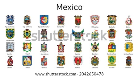 Coat of arms of the state of Mexico All Mexican regions emblem collection