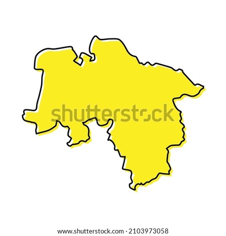 Simple outline map of Lower Saxony is a state of Germany. Stylized minimal line design