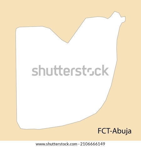 High Quality map of FCT-Abuja is a region of Nigeria, with borders of the districts