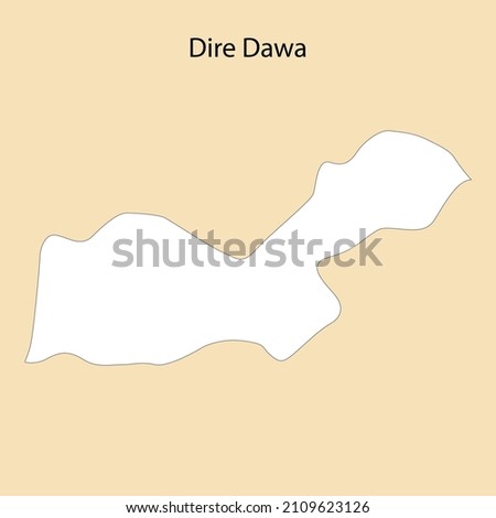 High Quality map of Dire Dawa is a region of Ethiopia, with borders of the districts Photo stock © 