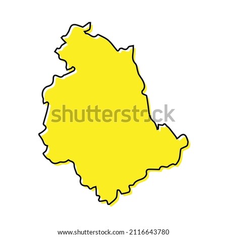 Simple outline map of Umbria is a region of Italy. Stylized minimal line design