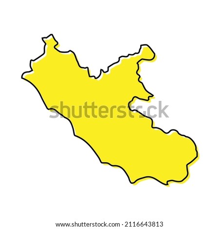 Simple outline map of Lazio is a region of Italy. Stylized minimal line design