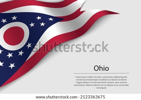Wave flag of Ohio is a state of United States. Banner or ribbon vector template