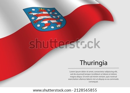 Wave flag of Thuringia is a state of Germany. Banner or ribbon vector template
