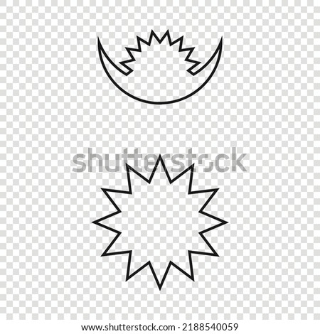 Thin line emblem of Nepal. National symbol on transparent background