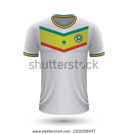 Realistic soccer shirt Senegal, jersey template for football kit