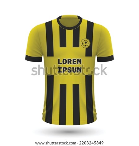 Realistic soccer shirt Borussia Dortmund, jersey template for football kit 2022